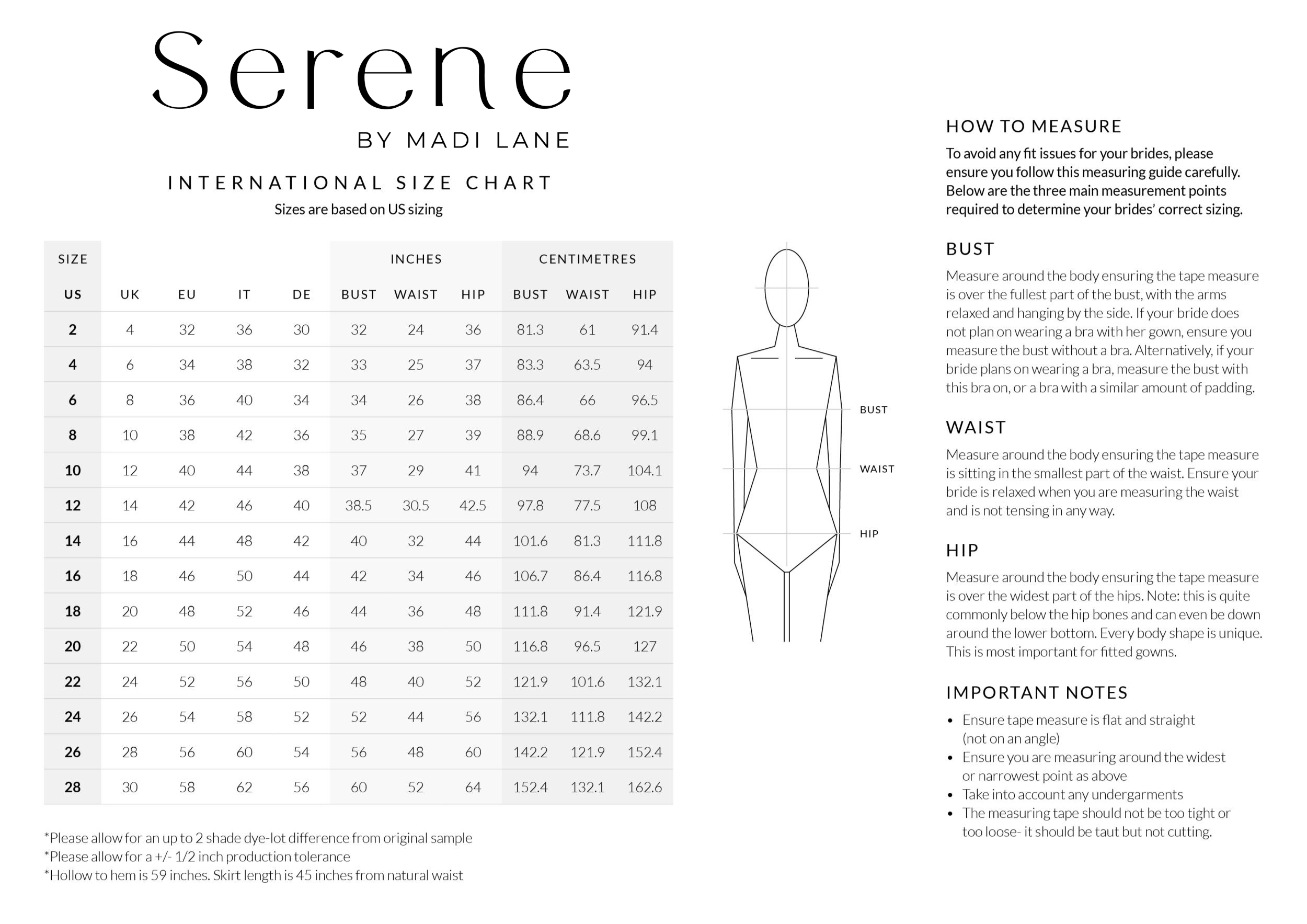 Serene By Madi Lane Size Chart 2500x1767