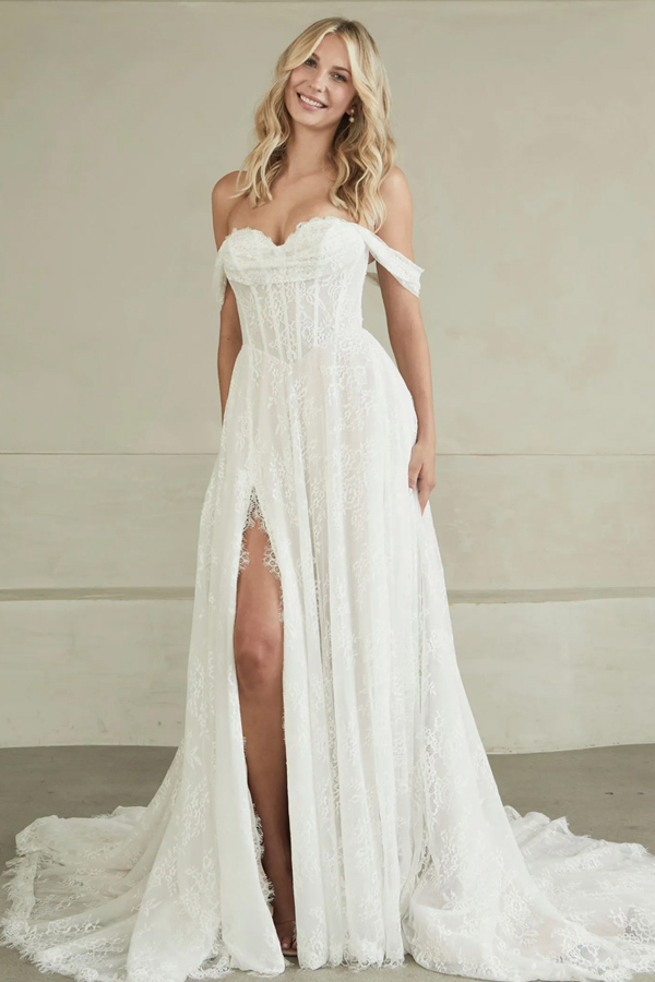 Serene Meyer Aline Lace Off-the-shoulder Wedding Dress